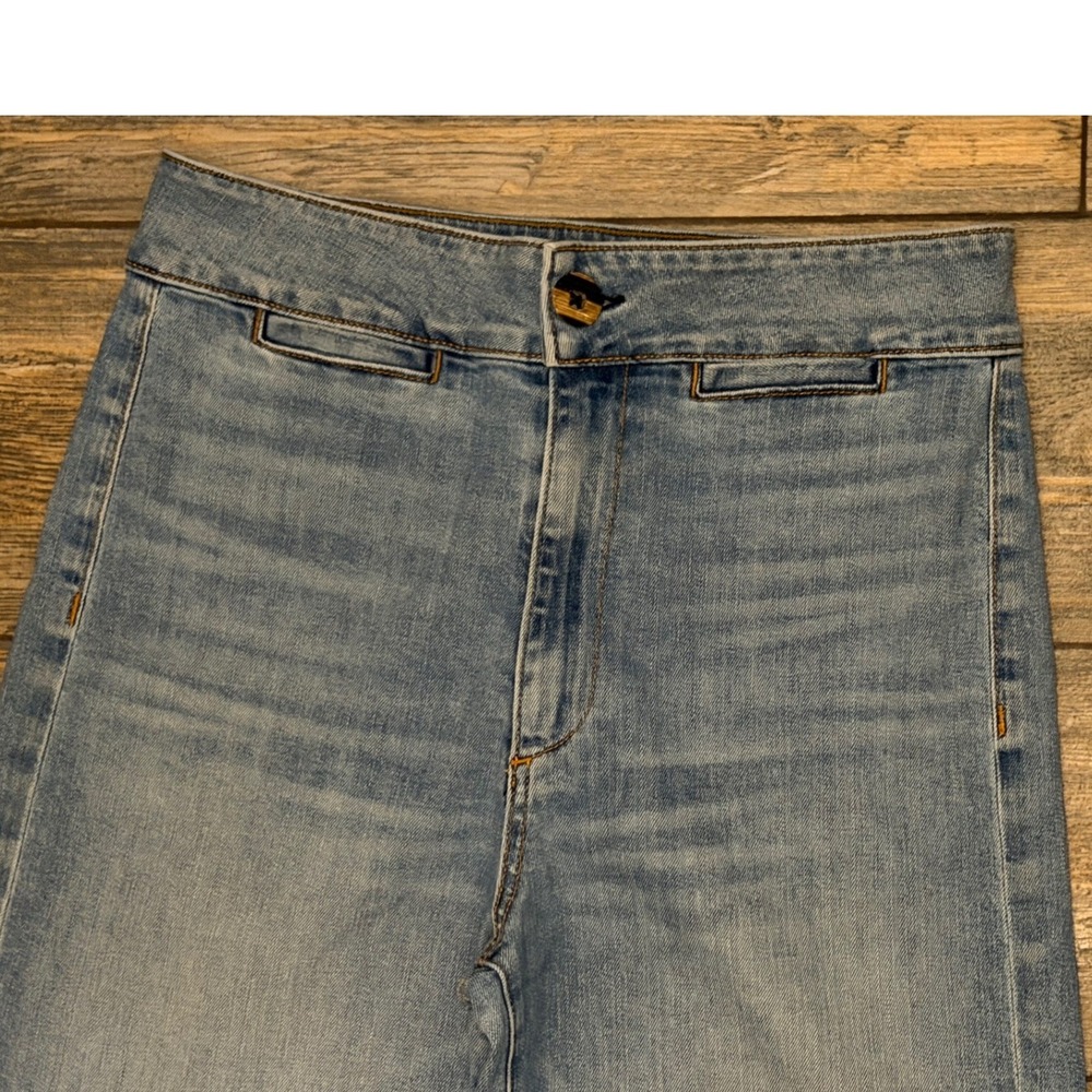ASKK NY High Waisted Wide Leg Trouser Jeans Light Wash Blue Denim USA Size 30 - Picture 6 of 11